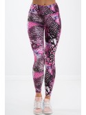 Amaranth sports leggings with patterns H1001 - Online store - Boutique